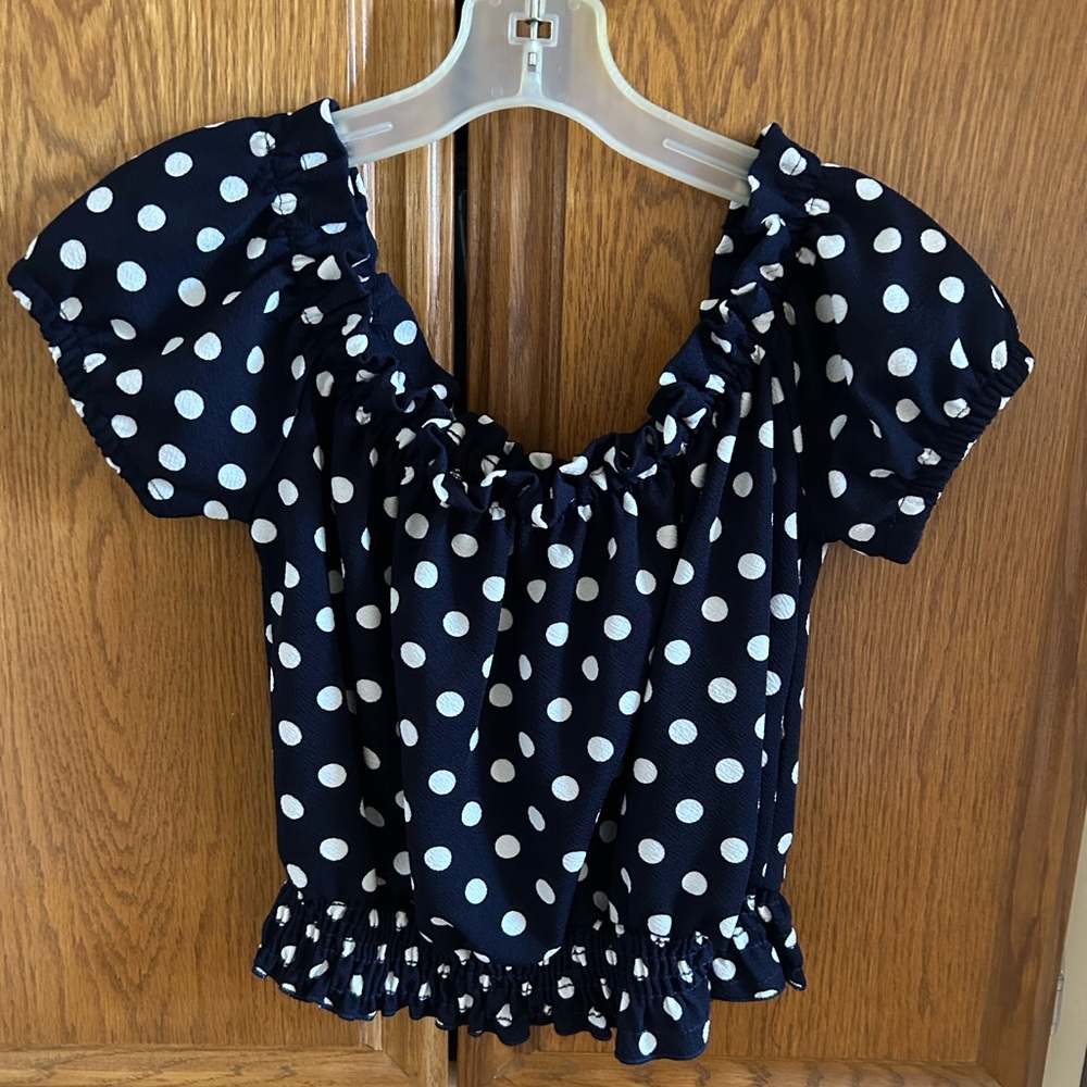 Moa Moa Black Polka Dot Women's Top